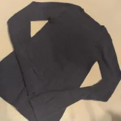 青 ブルー ニット 指穴ニット