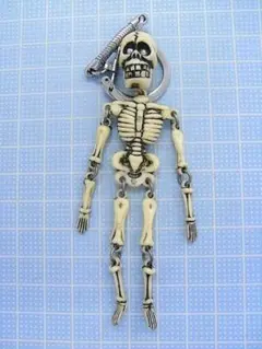 昭和レトロ 骸骨 キーホルダー Mサイズ アイボリーカラー