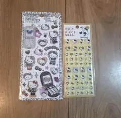 キティ　タイルシール　カットピースシール　平成はっぴーフォン　ヒョウ柄　　正規品