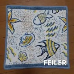 FEILER タオルハンカチ 魚柄 モスグリーンドイツ製のサムネイル