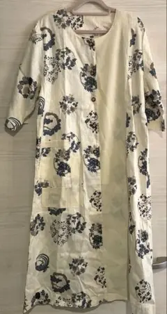 新品未使用 日本製 ミセス シニア 婦人服 ワンピース M ホワイト系 白系