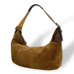 COACH コーチ ワンショルダーバッグ ソーホー スエード ハーフムーン 茶