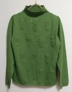 ボトルネックニット グリーン M