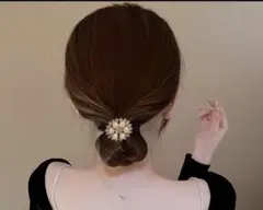 パール装飾ヘアゴム4個セット
