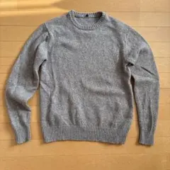 無印良品ブラウンベージュ ウールクルーネックセーターメンズS