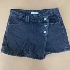 お値下げ （美品）ZARA ダークグレー デニムショートパンツ 13-14