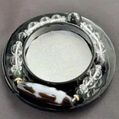 【不倒浄眼曼荼羅】至純・双観音天珠 ブラッドストーン 天眼石《魔除•意思の強化》