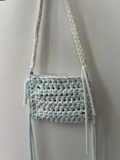 Tシャツヤーン、ポシェット【ハンドメイド】