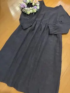 ツハルby サマンサモスモス　ダークパープル 長袖レトロワンピース 極美品♡