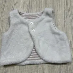 ホワイト フリース ベビーベスト