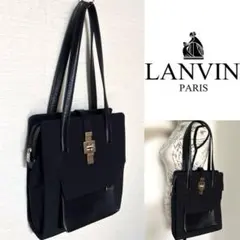 LANVIN レザー×ナイロン デザイン ショルダーバッグ