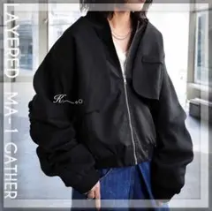 ⧉⧉antiqua⧉⧉ レイヤード風ブルゾン