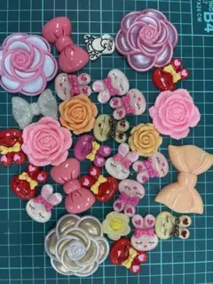 大きめのデコレーションパーツセット 約30個ハンドメイドパーツ