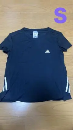 【美品】adidas 黒 ショートスリーブ Tシャツ Sサイズ　レディース