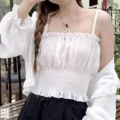 グレイル フリルシアーボレロXシャーリングキャミソールアンサンブル M