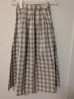 【新品未使用】ペアマノン チェック フレアロングスカート