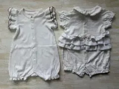 【美品】女の子半袖ロンパース2点セット　まとめ売り