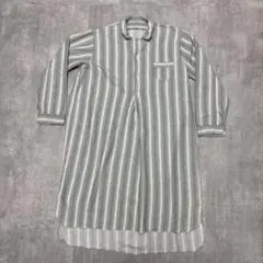 60s Euro Vintage グランパシャツ　長袖　ネルシャツ　ストライプ