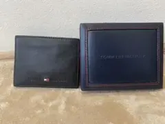 トミーヒルフィガー　二つ折り財布　レザーウォレット　パスケース付き　小銭入れなし