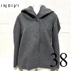 INDIVI グレー ジャケット ウール コート レディース　Mサイズ