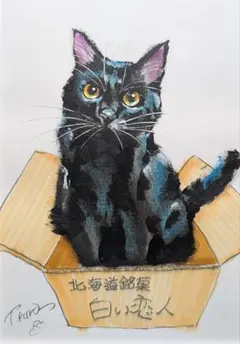 猫 原画 絵画 イラスト ドローイング ペット 現代アート 芸術 ねこ