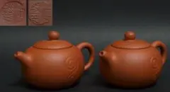 ☆煎茶道具☆紫砂西施急須(2点セット) 在銘小ぶり可愛らしい茶壺 宜興紫砂壷