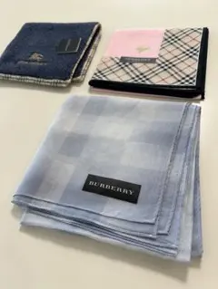 未使用バーバリーレディースハンカチメンズハンカチハンケチハンカチーフハンドタオル