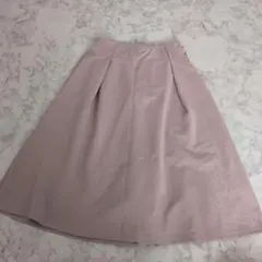 ピンクベージュ フレアスカート ゴムウエスト