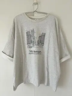 ニコアンド　スーベニアワイドTシャツ　オートミール