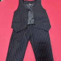 SHEIN ネイビー ストライプ ベストパンツセット 90