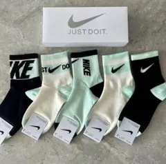 【ミントカラー】ナイキNIKEソックス　レディースソックス　婦人靴下　五足