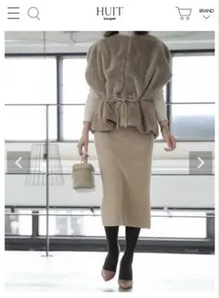 【美品】ユイットブーケ♡エコファー マント風ジレ　モカ　Mサイズ　完売品