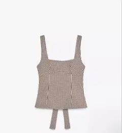ZARA ギンガムチェック ビスチェ トップスのサムネイル