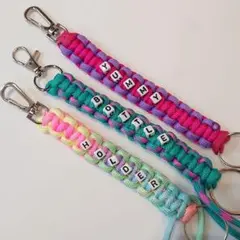 【受注製作】 パラコード ネーム ストラップ 名入れ キー ホルダー