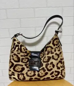 FENDI フェンディ　マンマバケット　レオパード　ハラコ FENDI フェンディ ハンドバッグ マンマバケット レオパード ワン
