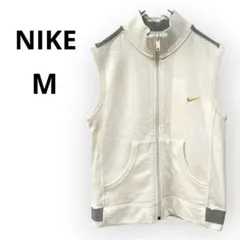 NIKE　ナイキ　レディース　フルジップアップ　ベスト　スウェット　ロゴ　白　Mのサムネイル