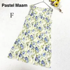 【パステルマム】ノースリーブ ワンピース 膝丈 花柄 爽やか オシャレ F