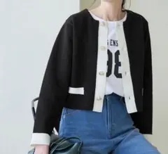 金ボタン カーディガン