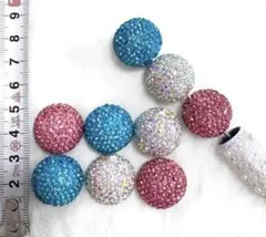 キラキラボールビーズ　キラキラビーズ　ギラギラビーズ　丸ビーズ　9個セット