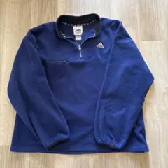 90年代 adidas XL ネイビー ハーフジップ フリース