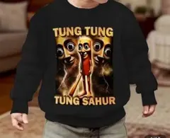 イタリアンブレインロッド　トゥントゥントゥンサフール　裏起毛トレーナー 黒110