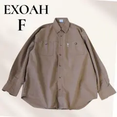 長袖ワークシャツ ベージュ メンズ オーバーサイズ F