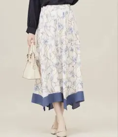 anysis 【洗える】スカーフデザインプリント スカート