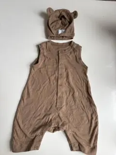 ampersand premiumロンパース60cm ボンネット付き