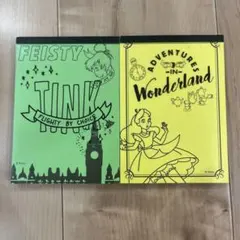 平成レトロ サンスター ディズニー ティンカーベル 不思議の国のアリス メモ帳