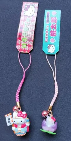 ご当地キティ 岡山限定 桃太郎 根付け 2個セット