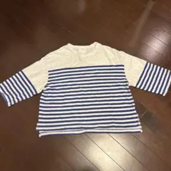 FOV 白/青 ストライプ Tシャツ