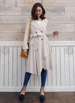 rienda リエンダ アシンメトリーデザイン トレンチコート