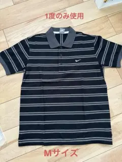 NIKE メンズポロシャツ ブラックボーダー Mサイズ