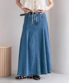 lowrysfarm デニムロングスカート